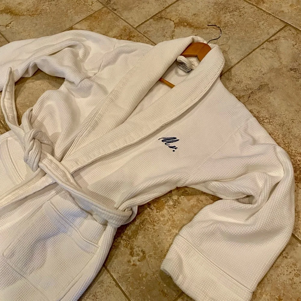 Terry Cloth, 100% Cotton Embroidered Bathrobe - Picture 2 of 4